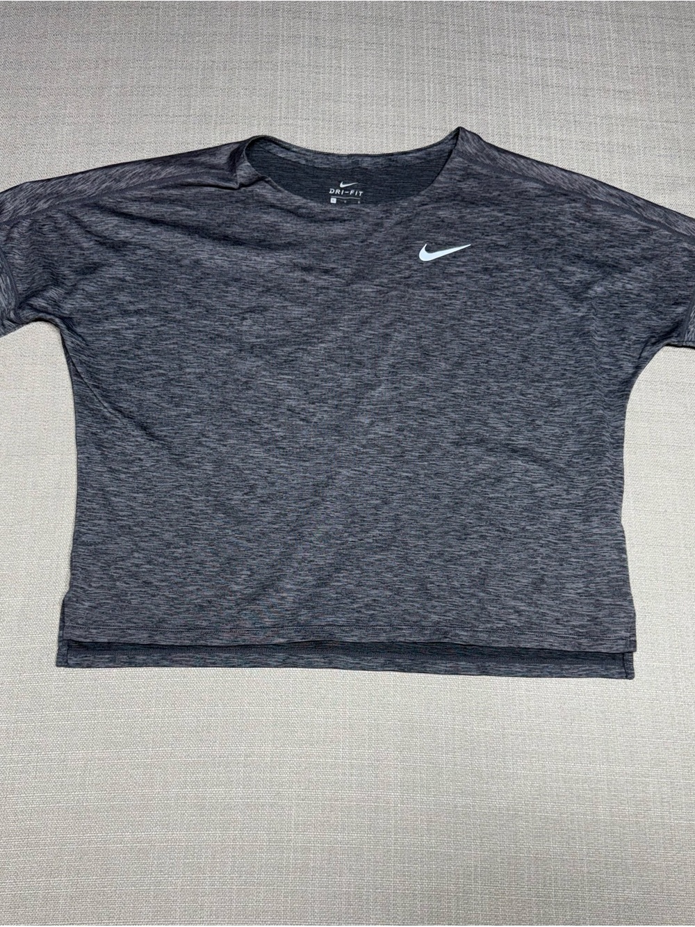 Nike Gray Heathered Dri-FIT Short Sleeve Tee